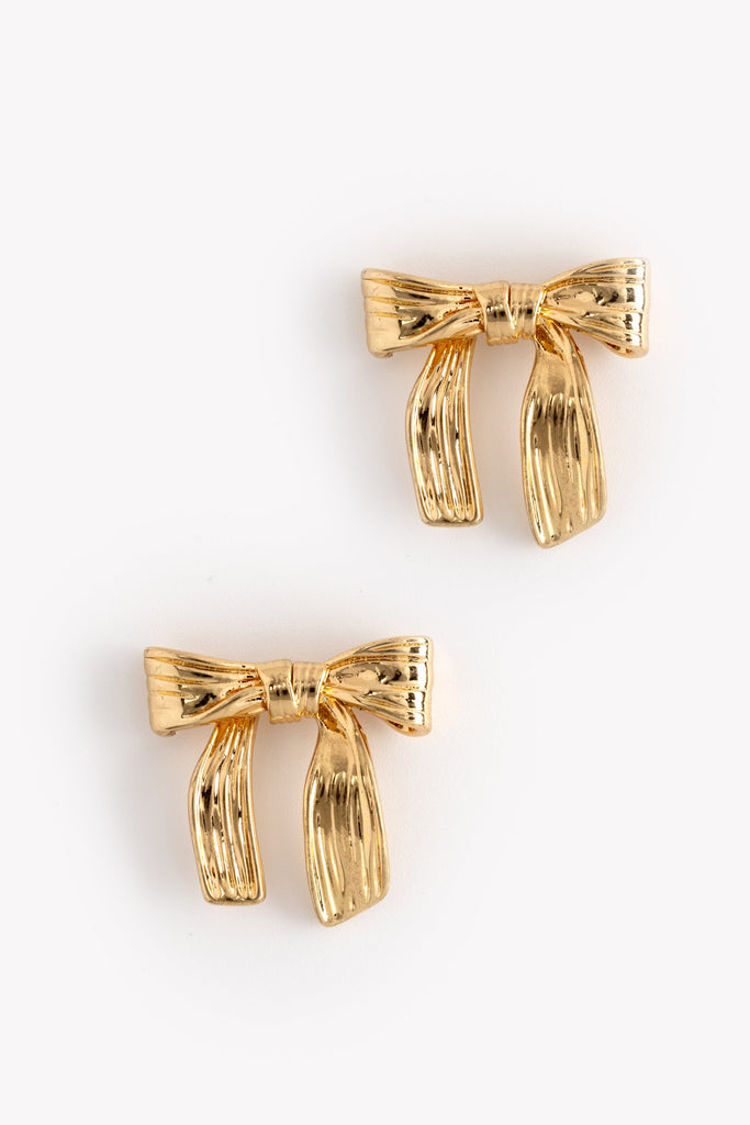 Gold Ribbon Earrings - Nakamol