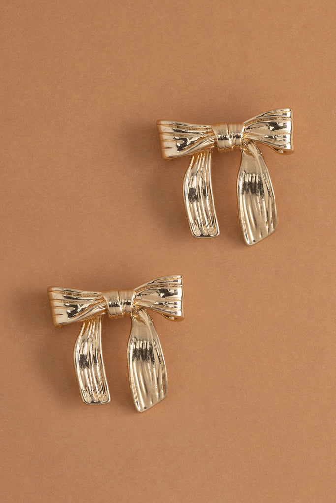 Gold Ribbon Earrings - Nakamol
