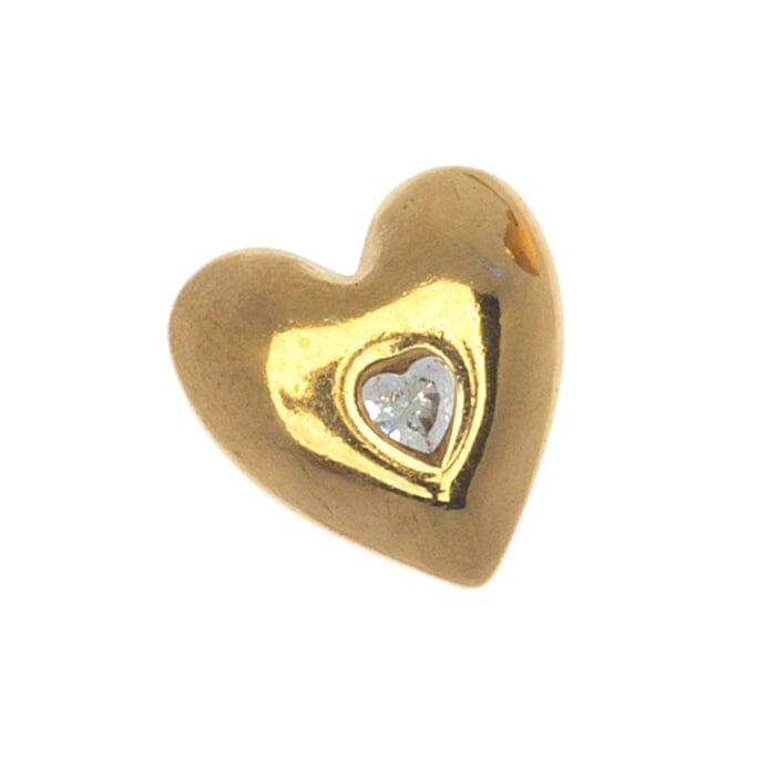 CRYSTAL HEART RHINESTONE STUDE EARRINGS - Nakamol