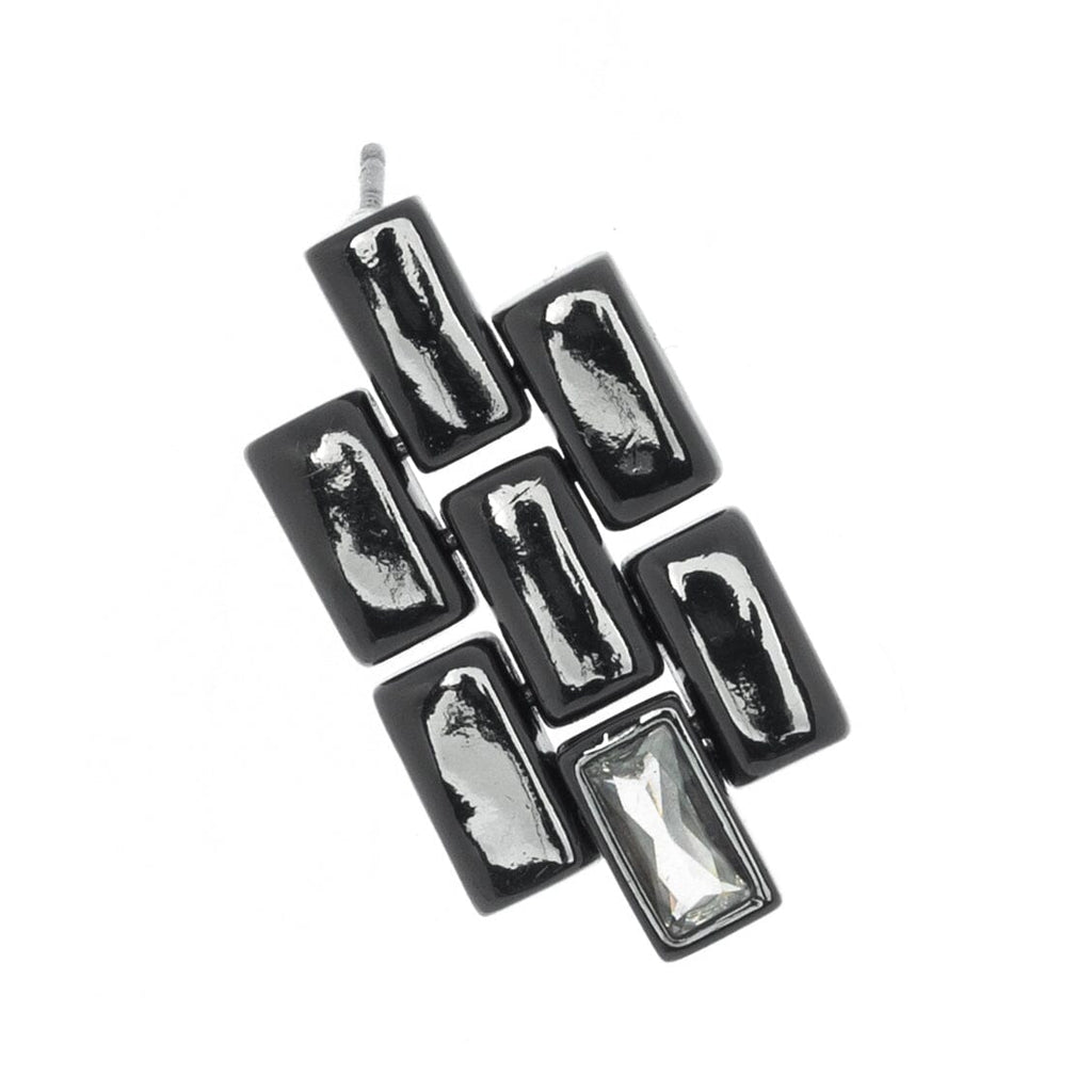 GEOMETRIC GUNMETAL DROP EARRINGS - Nakamol