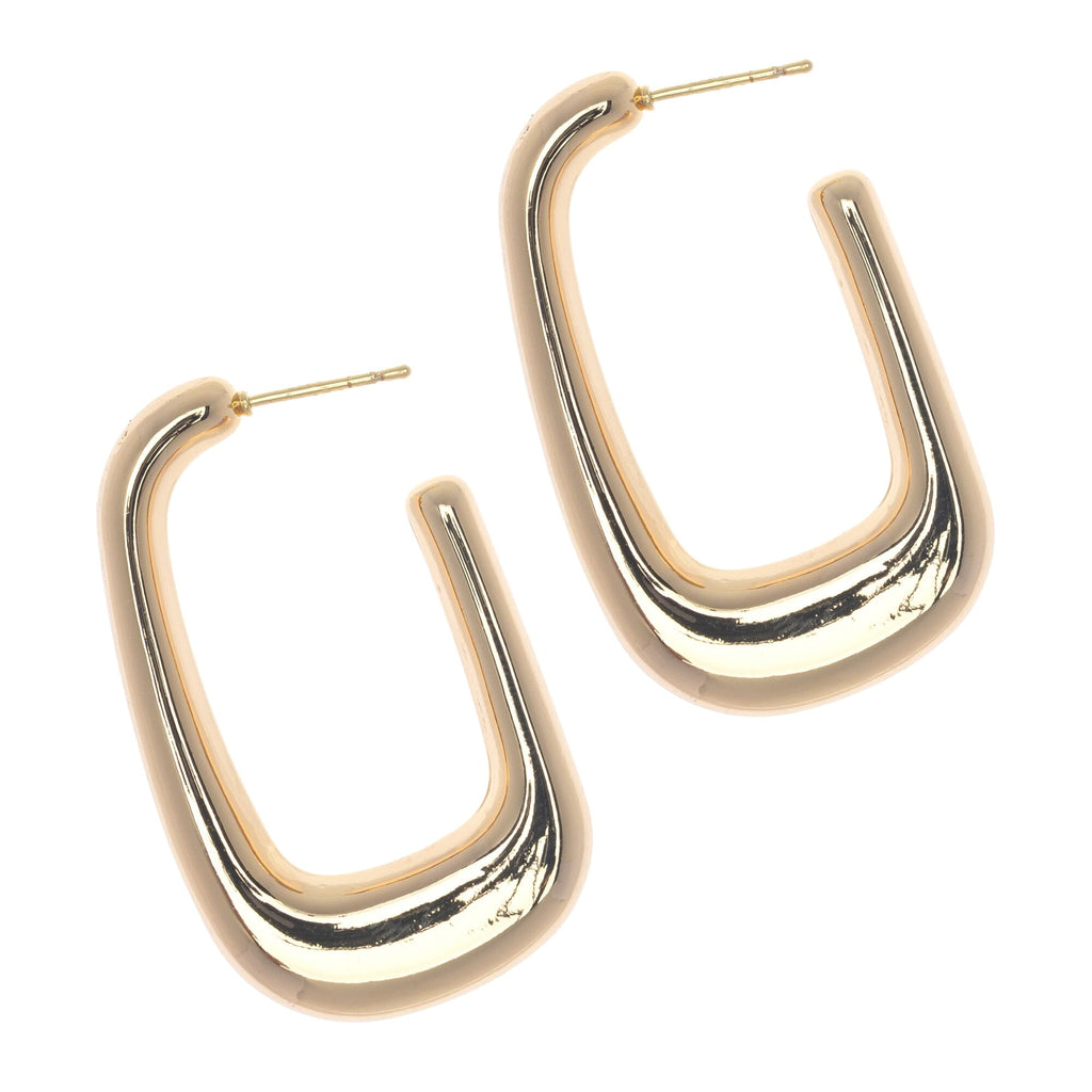 RECTANGLE OPEN HOOP EARRINGS - Nakamol
