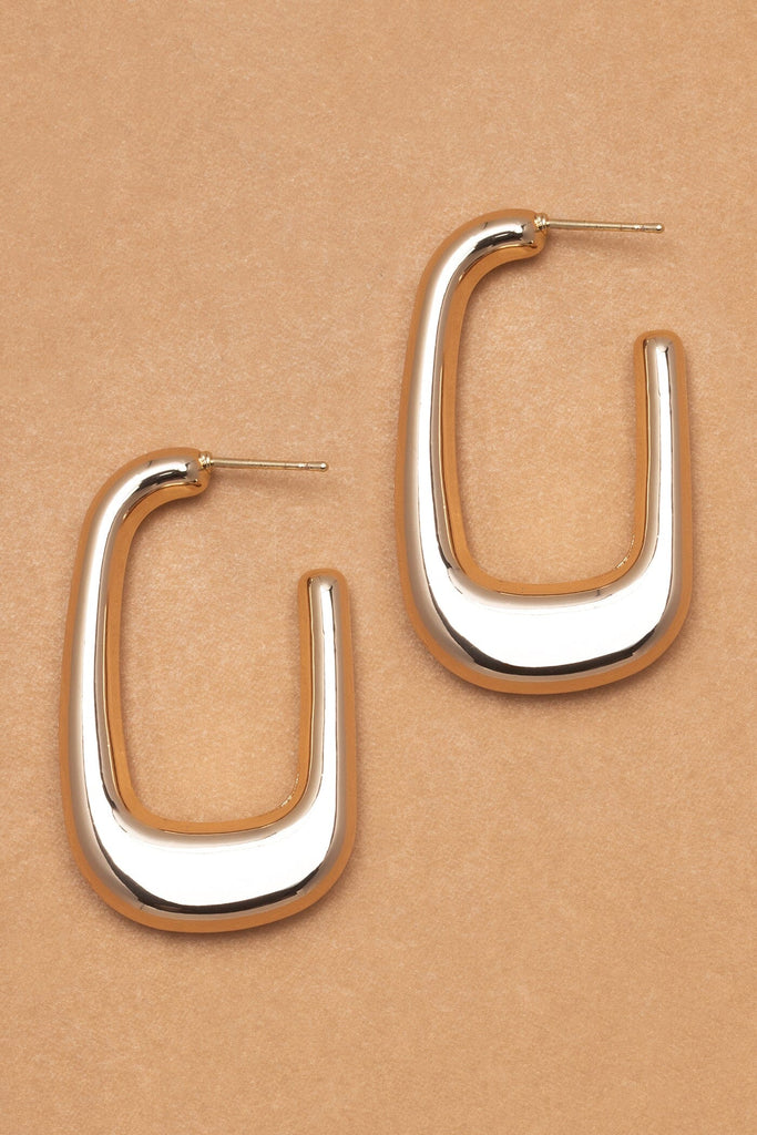 RECTANGLE OPEN HOOP EARRINGS - Nakamol