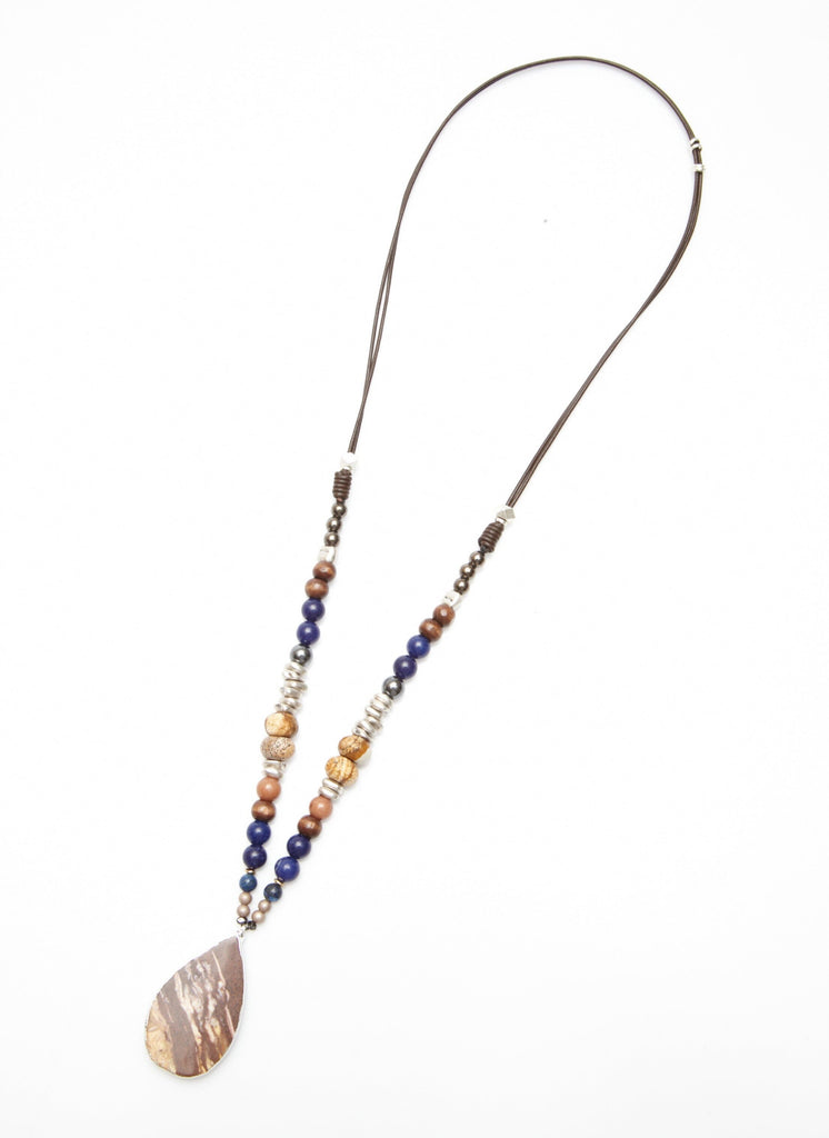 Brown and Blue Pendant Necklace - Nakamol