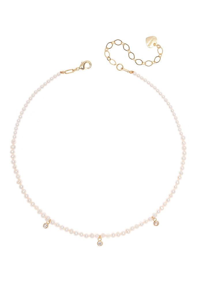 Single Strand White Pearl Neckalce - Nakamol