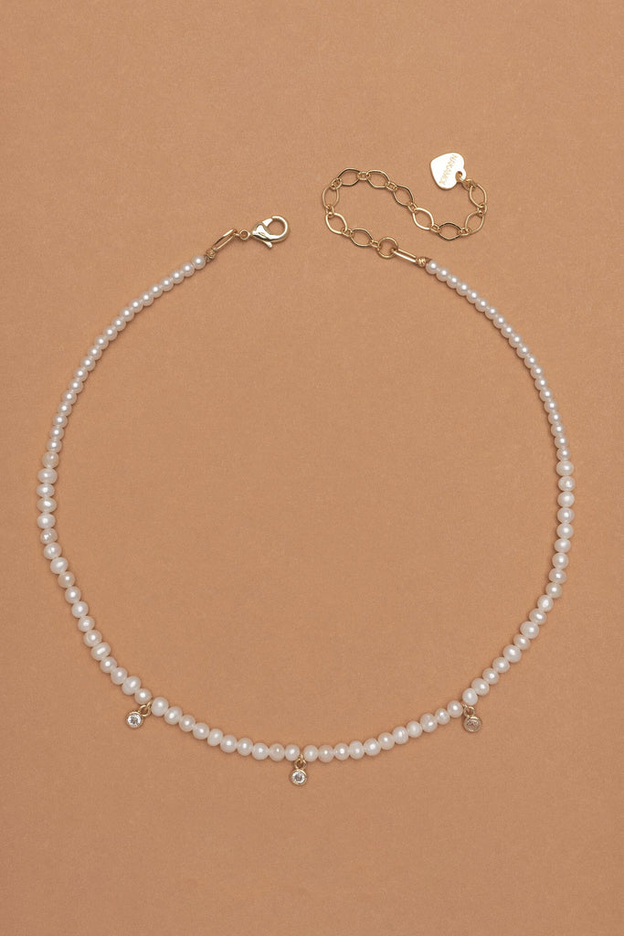 Single Strand White Pearl Neckalce - Nakamol