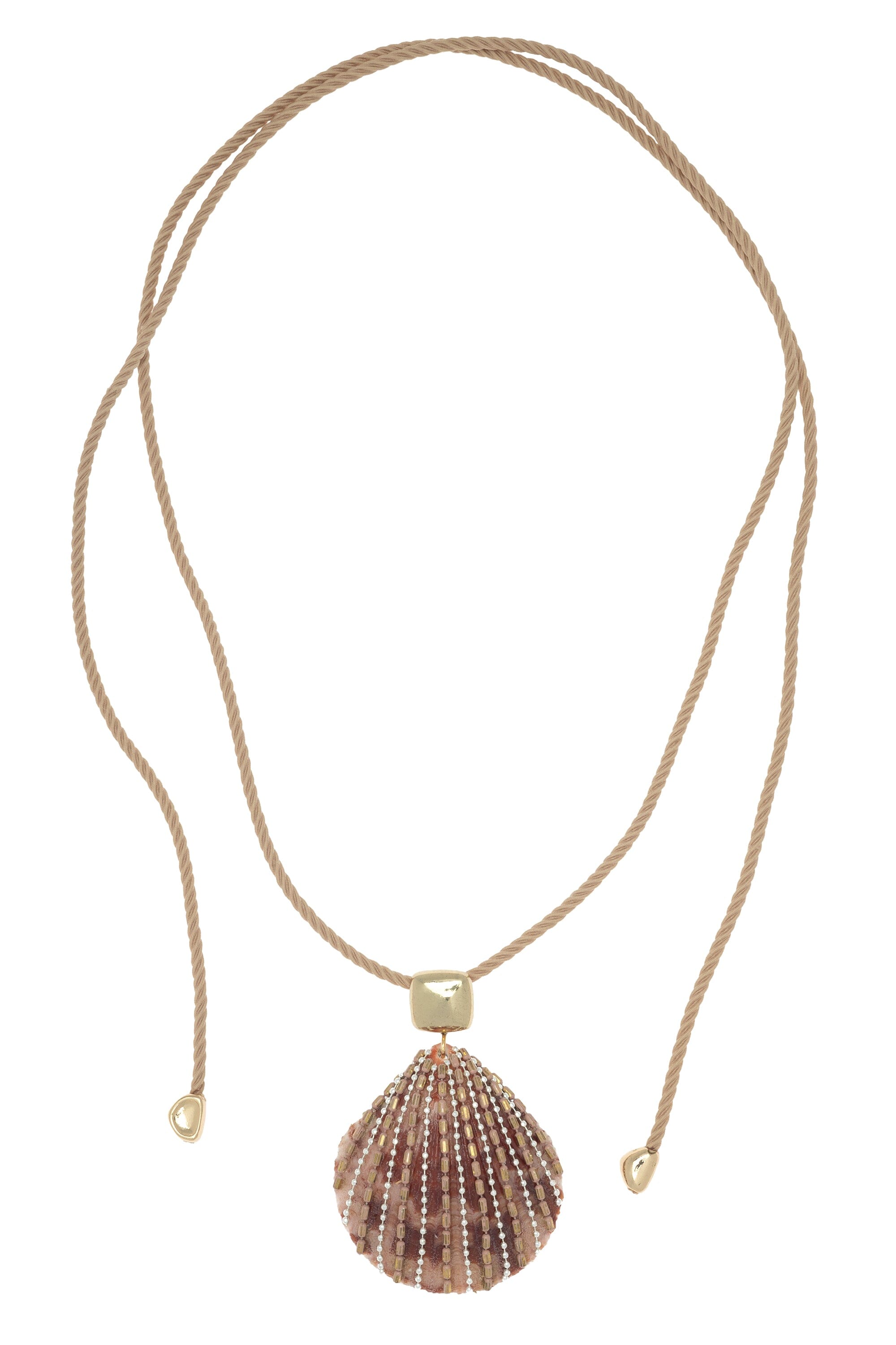 CREAM SHELL PENDANT CORD NECKLACE – Nakamol