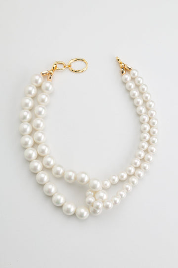 Double Layer White Pearl Necklace - Nakamol