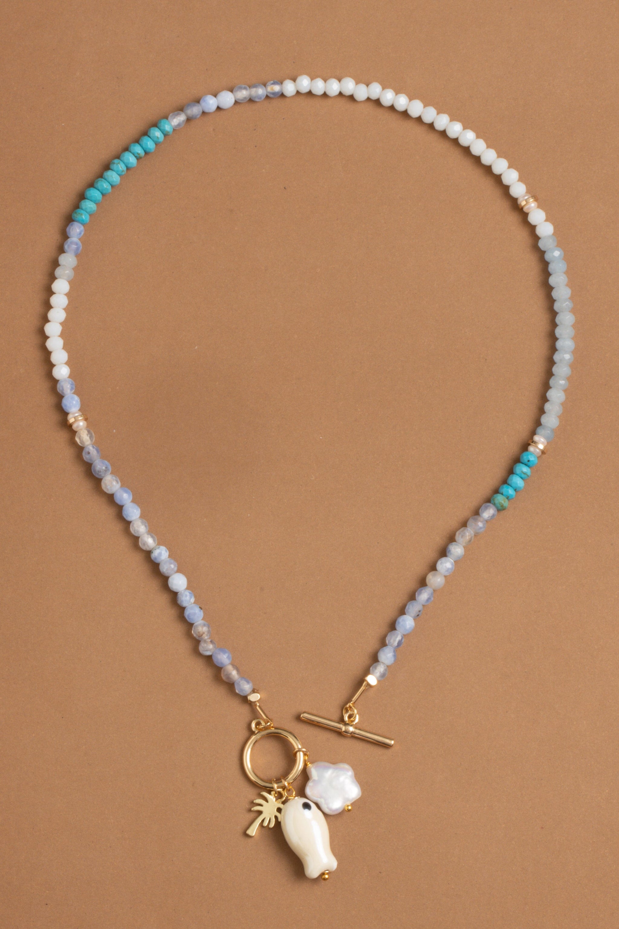 Sky Blue Pearl Beaded Necklace Nakamol