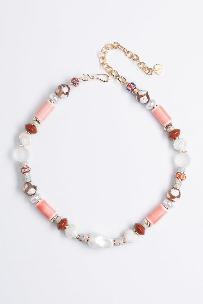 Tangerine Gemstone Mix Necklace - Nakamol