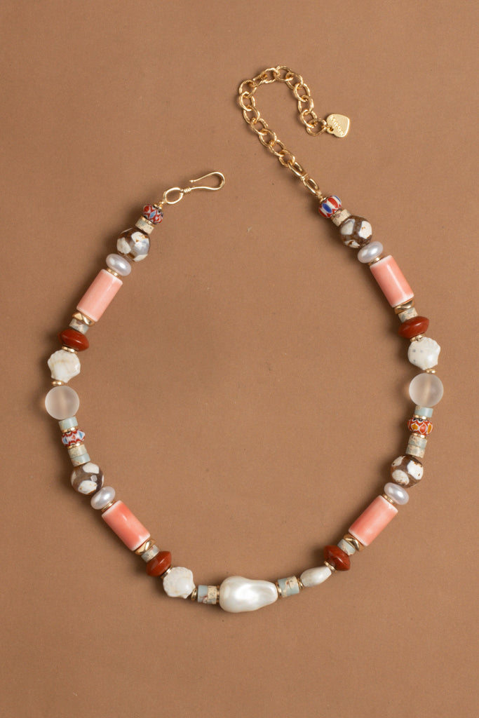 Tangerine Gemstone Mix Necklace - Nakamol