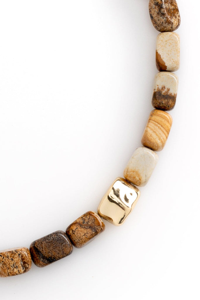 Brown Agate Beaded Short Necklace - Nakamol