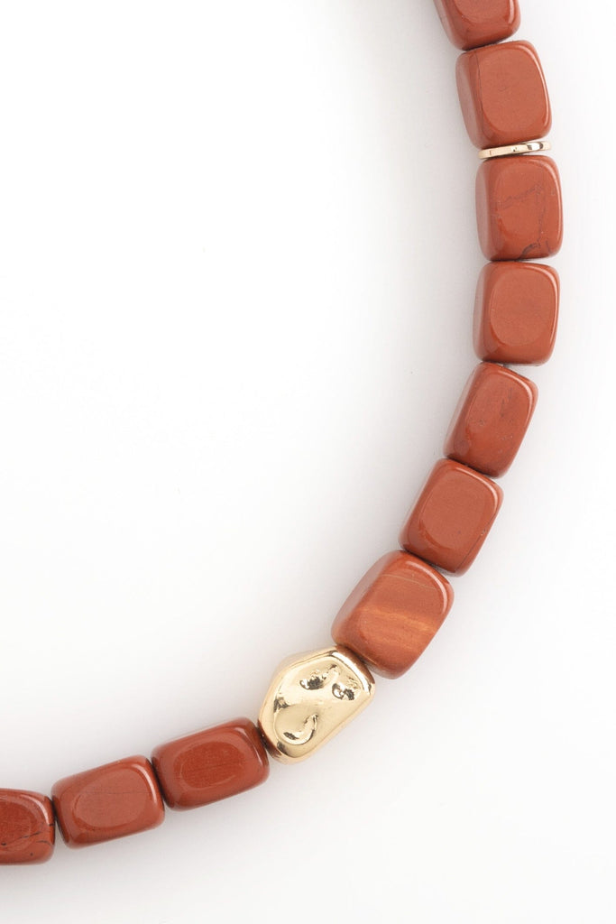 Brown Jasper Beaded Short Necklace - Nakamol
