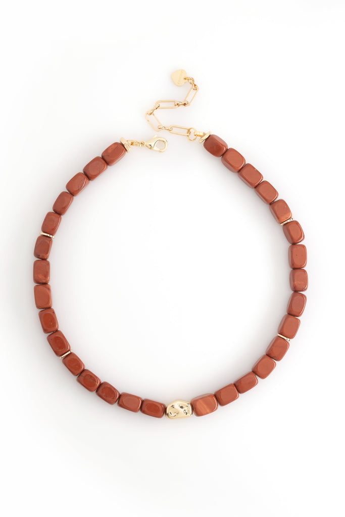 Brown Jasper Beaded Short Necklace - Nakamol