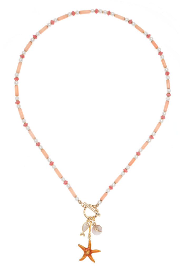 Ocean Charm Peach Necklace - Nakamol