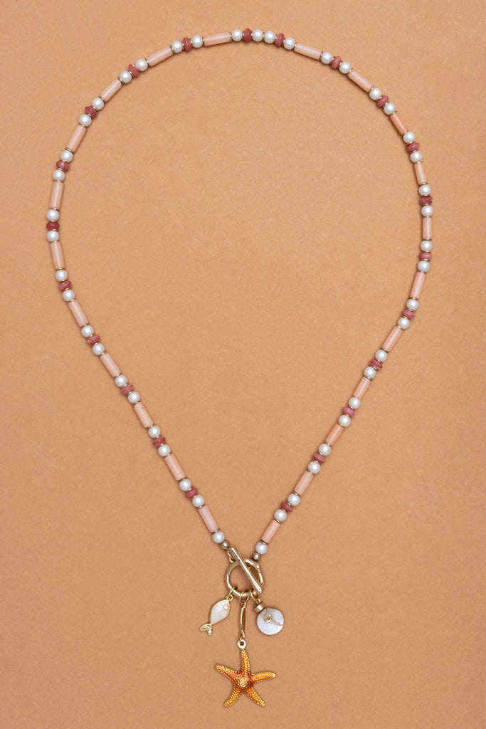 Ocean Charm Peach Necklace - Nakamol