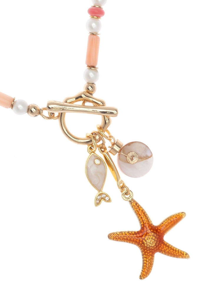Ocean Charm Peach Necklace - Nakamol
