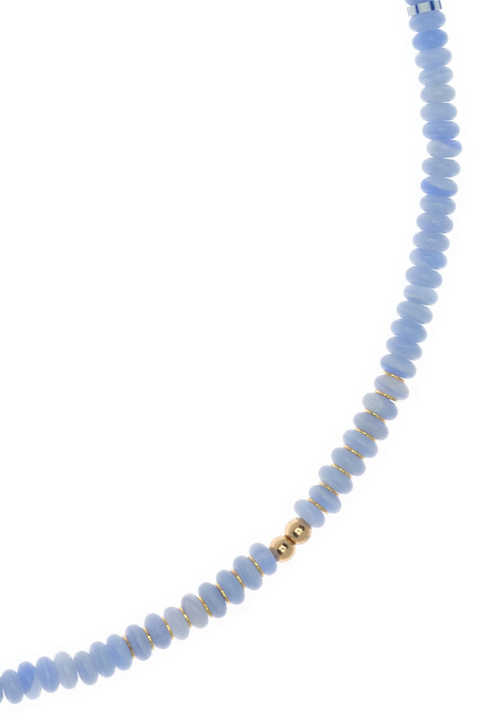 Light Montana Blue Single Strand Bead Necklace - Nakamol