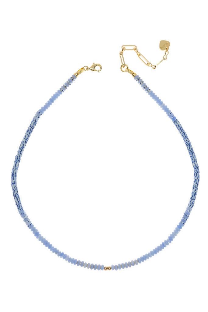 Light Montana Blue Single Strand Bead Necklace - Nakamol