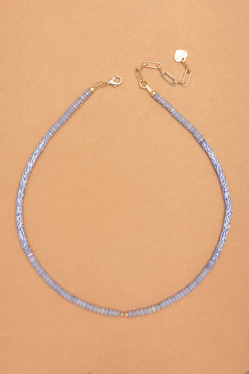 Light Montana Blue Single Strand Bead Necklace - Nakamol