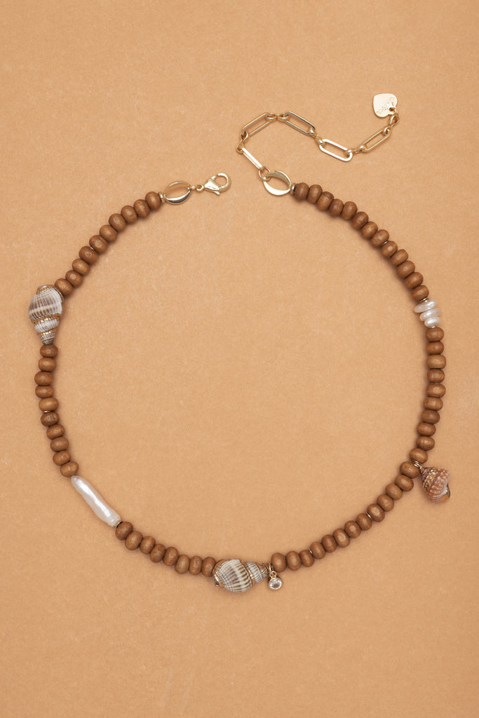 SHELL BROWN NECKLACE - Nakamol