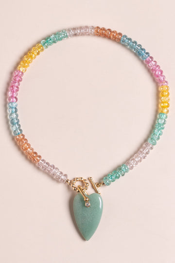 Sweet Green Heart Beaded Necklace - Nakamol