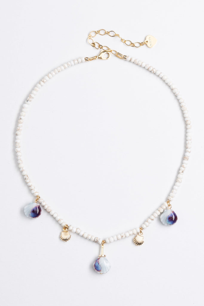 White Agate Charm Mix Necklace - Nakamol