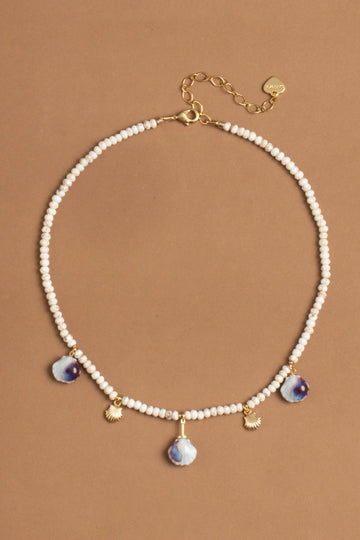 White Agate Charm Mix Necklace - Nakamol