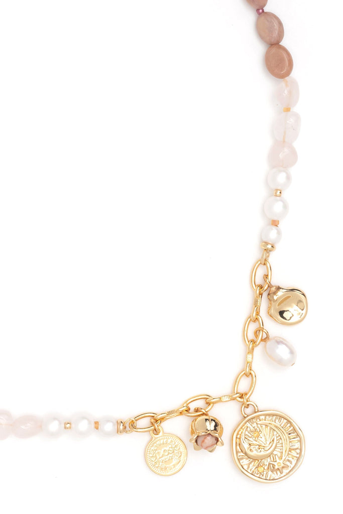 Pink Mix Charm Beaded Necklace - Nakamol