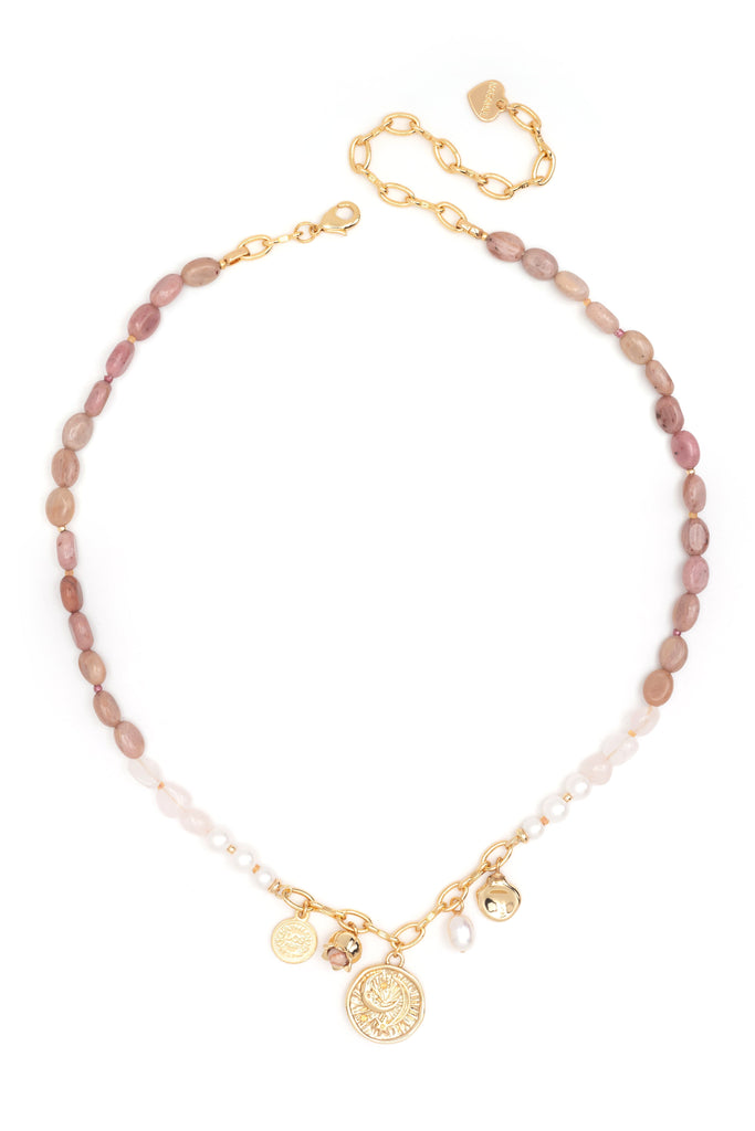 Pink Mix Charm Beaded Necklace - Nakamol