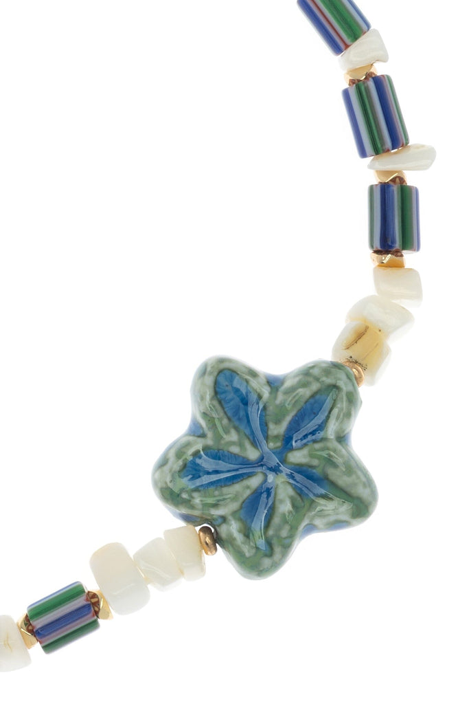 Blue Flower Beaded Necklace - Nakamol