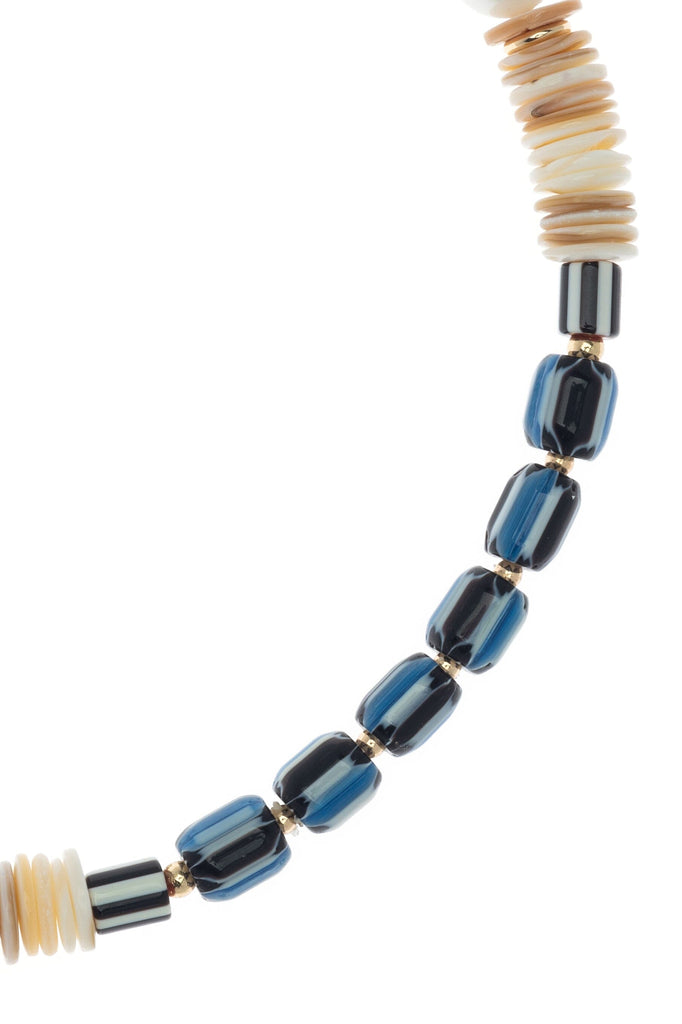 Elegant Blue and White Beaded Necklace - Nakamol