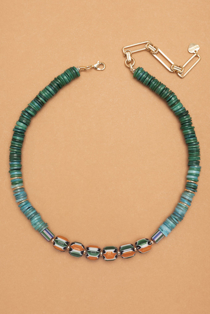 Ocean Blue Mix Bead Necklace - Nakamol