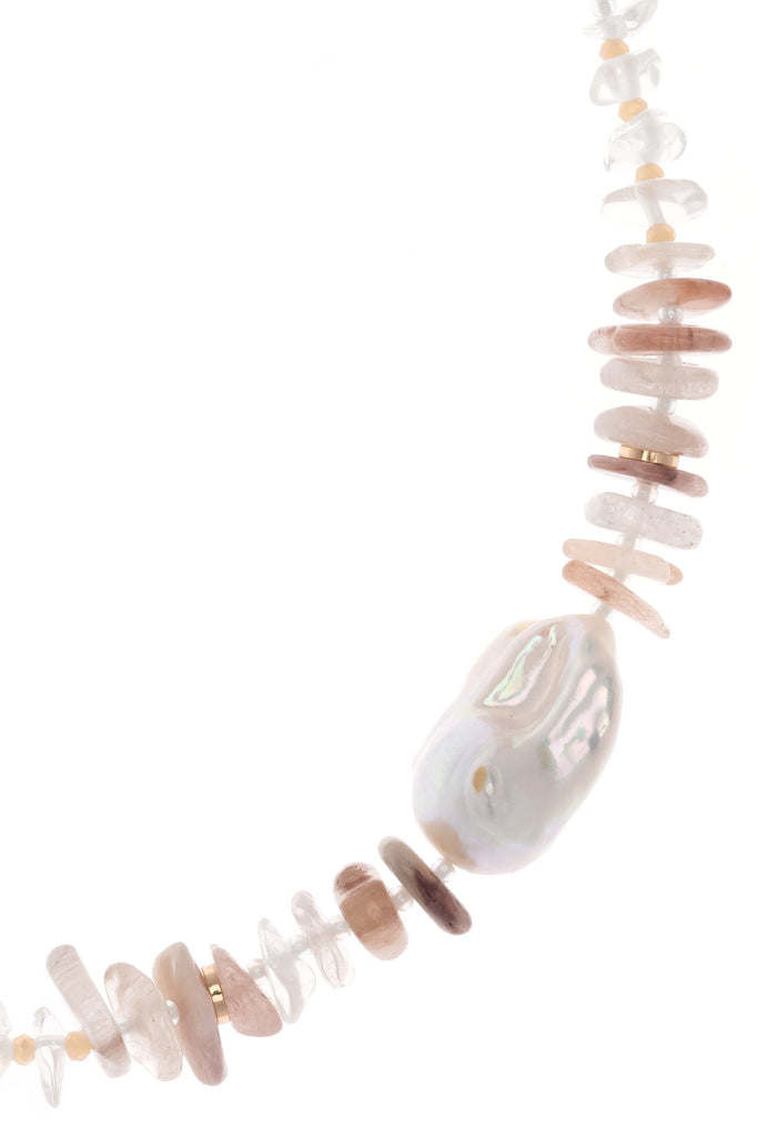 Ivory Crystal Mix Necklace - Nakamol