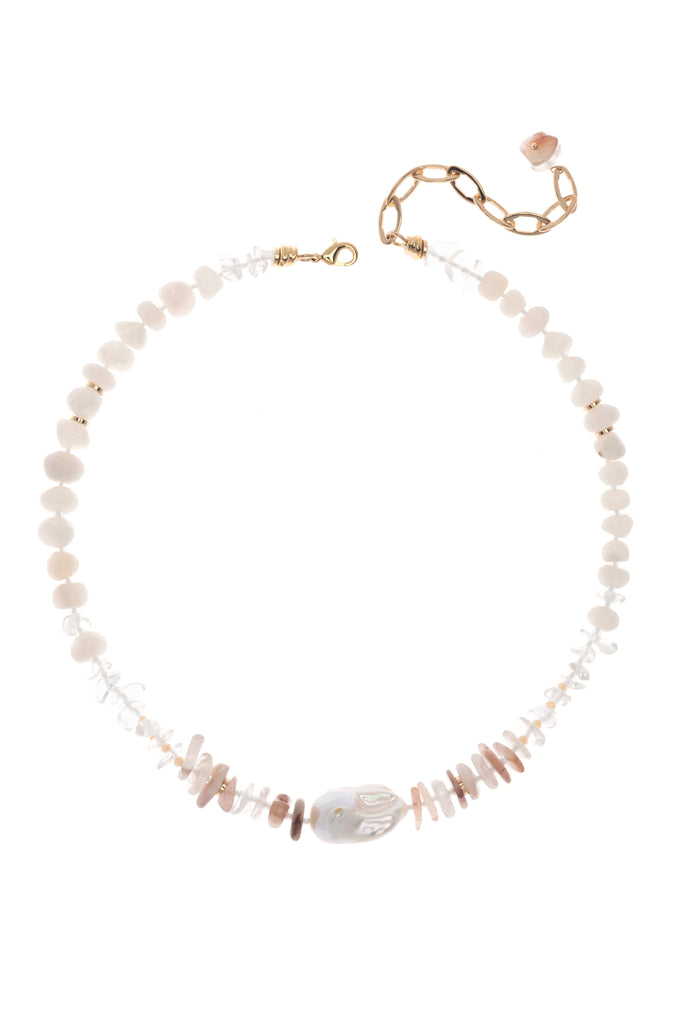 Ivory Crystal Mix Necklace - Nakamol