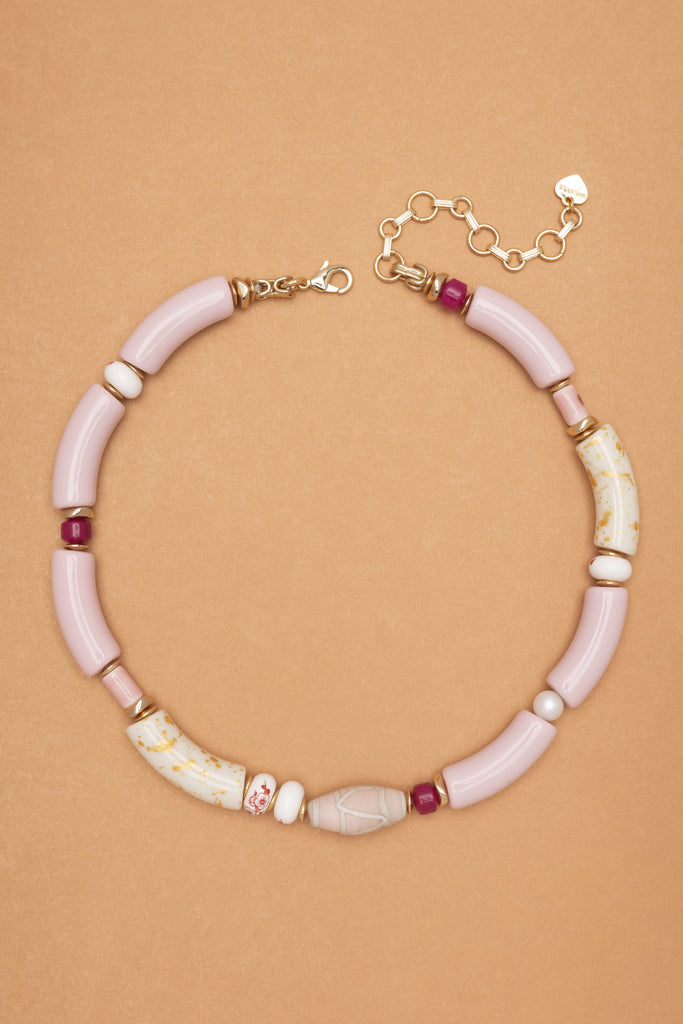 HOT PINK CARNELIAN NECKLACE - Nakamol