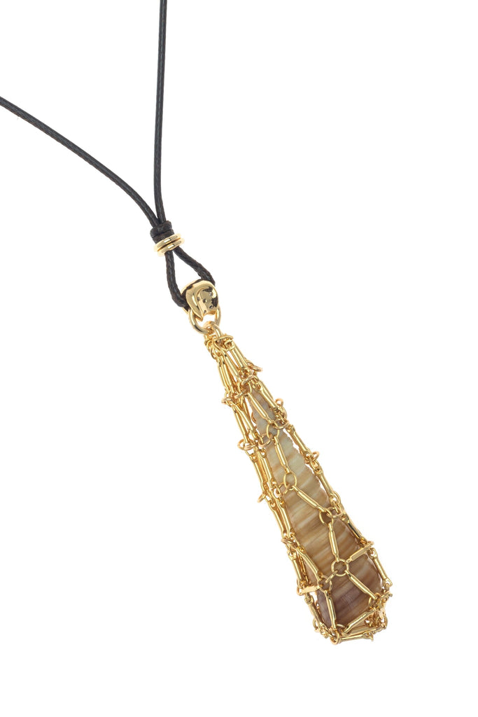 SHELL GOLD FISHNET NECKLACE - Nakamol