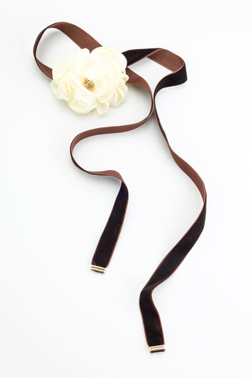 Cream Cotton Floral Necklace - Nakamol