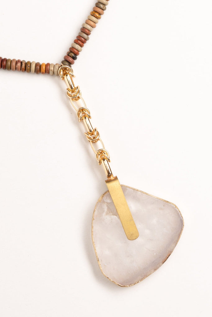 Lunakite Stone Bead Lariat Necklace - Nakamol