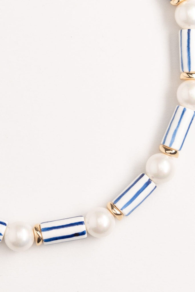 Striped Cylinder Bead Necklace - Nakamol