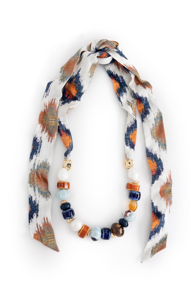 Mixed Bead Ribbon Necklace - Nakamol