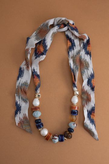 Mixed Bead Ribbon Necklace - Nakamol