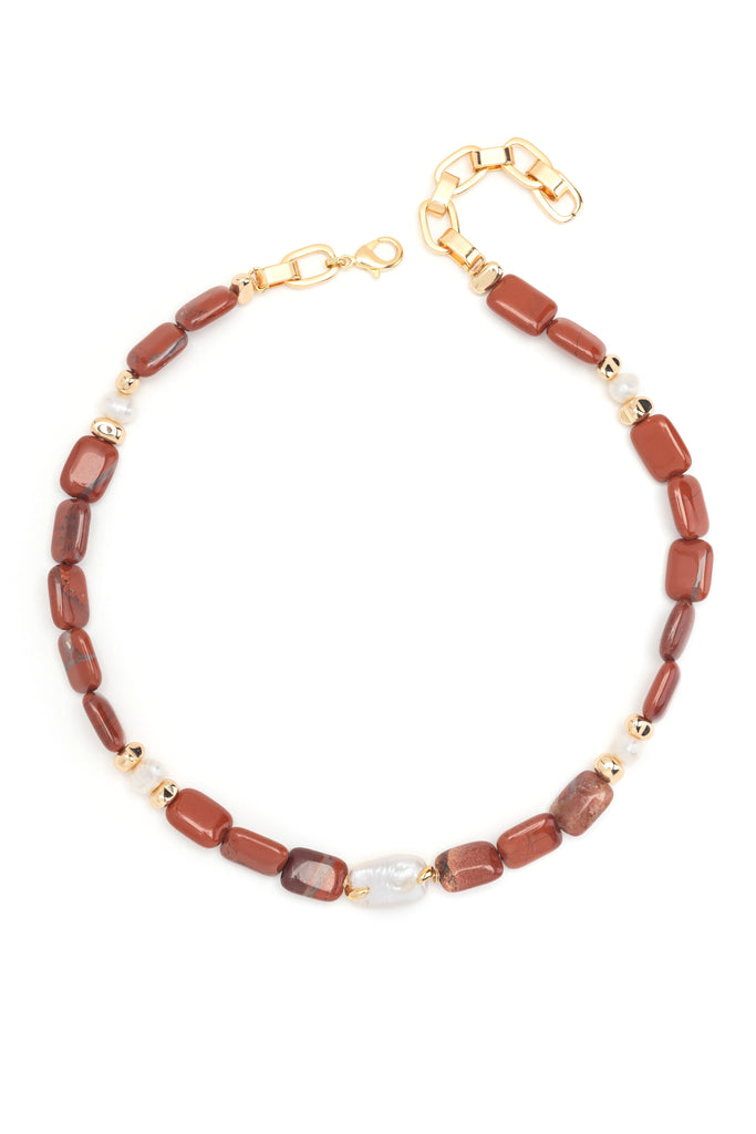 Brown Jasper Short Beaded Necklace - Nakamol