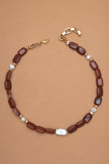 Brown Jasper Short Beaded Necklace - Nakamol