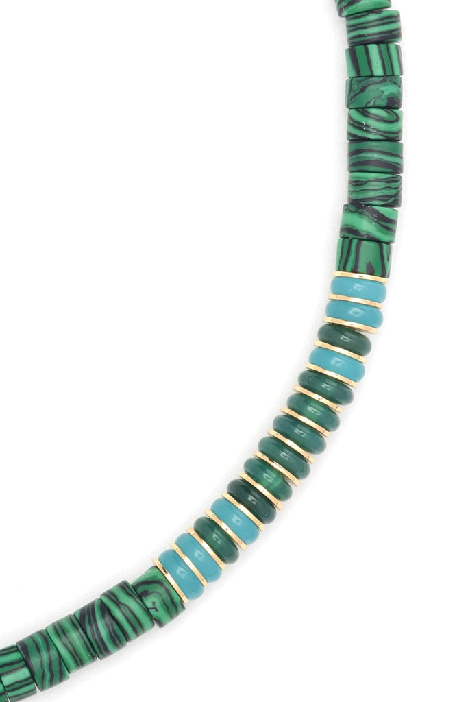 Single Strand Malachite Bead Necklace - Nakamol