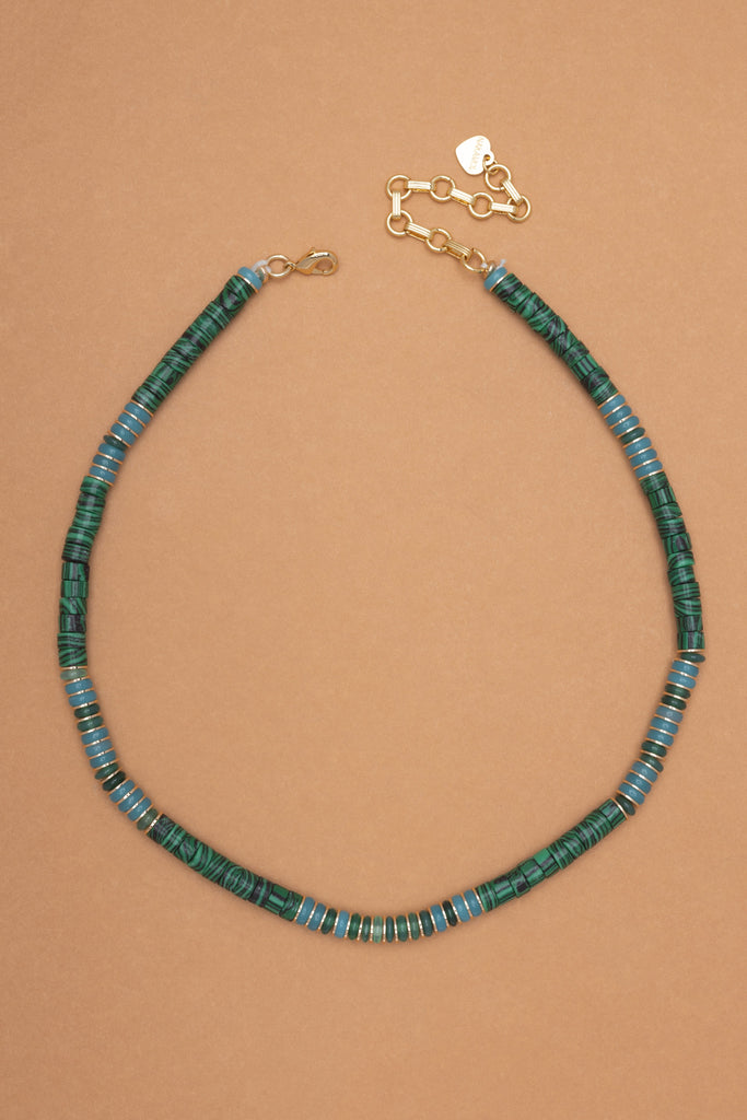 Single Strand Malachite Bead Necklace - Nakamol