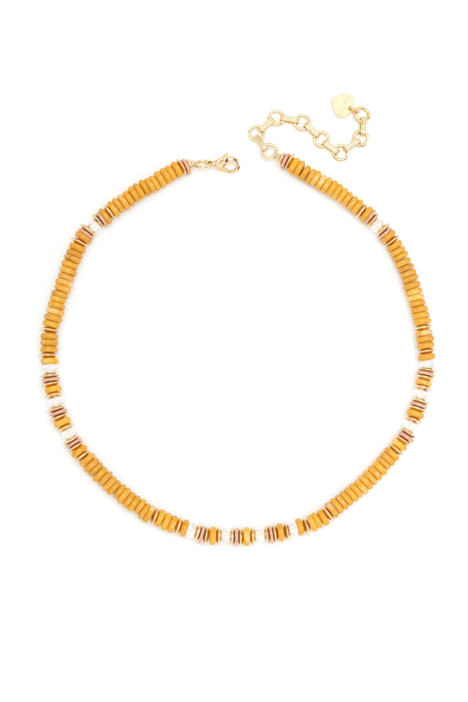 Single Strand Yellow Mix Necklace - Nakamol