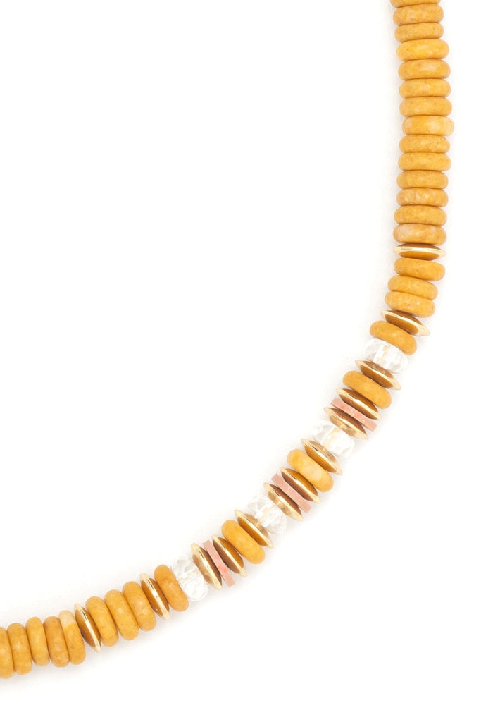 Single Strand Yellow Mix Necklace - Nakamol