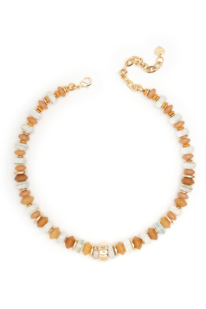 Chunky Brown and White Necklace - Nakamol