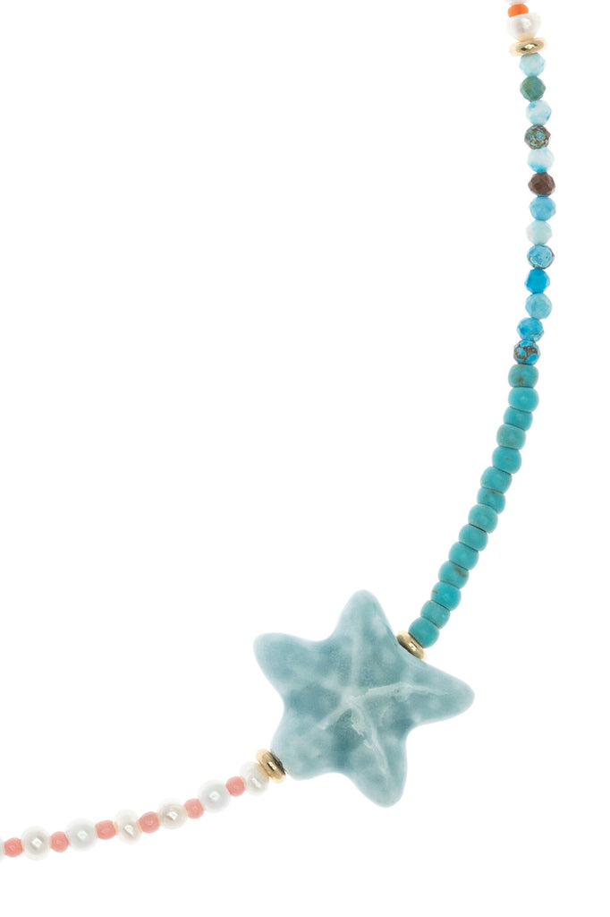 Blue Star Turquoise Beaded Necklace - Nakamol