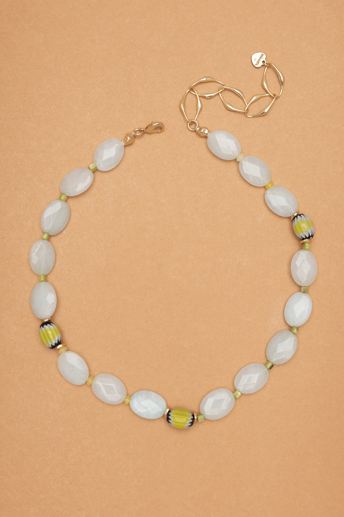 AQUAMARINE GLASS BEADS NECKLACE - Nakamol